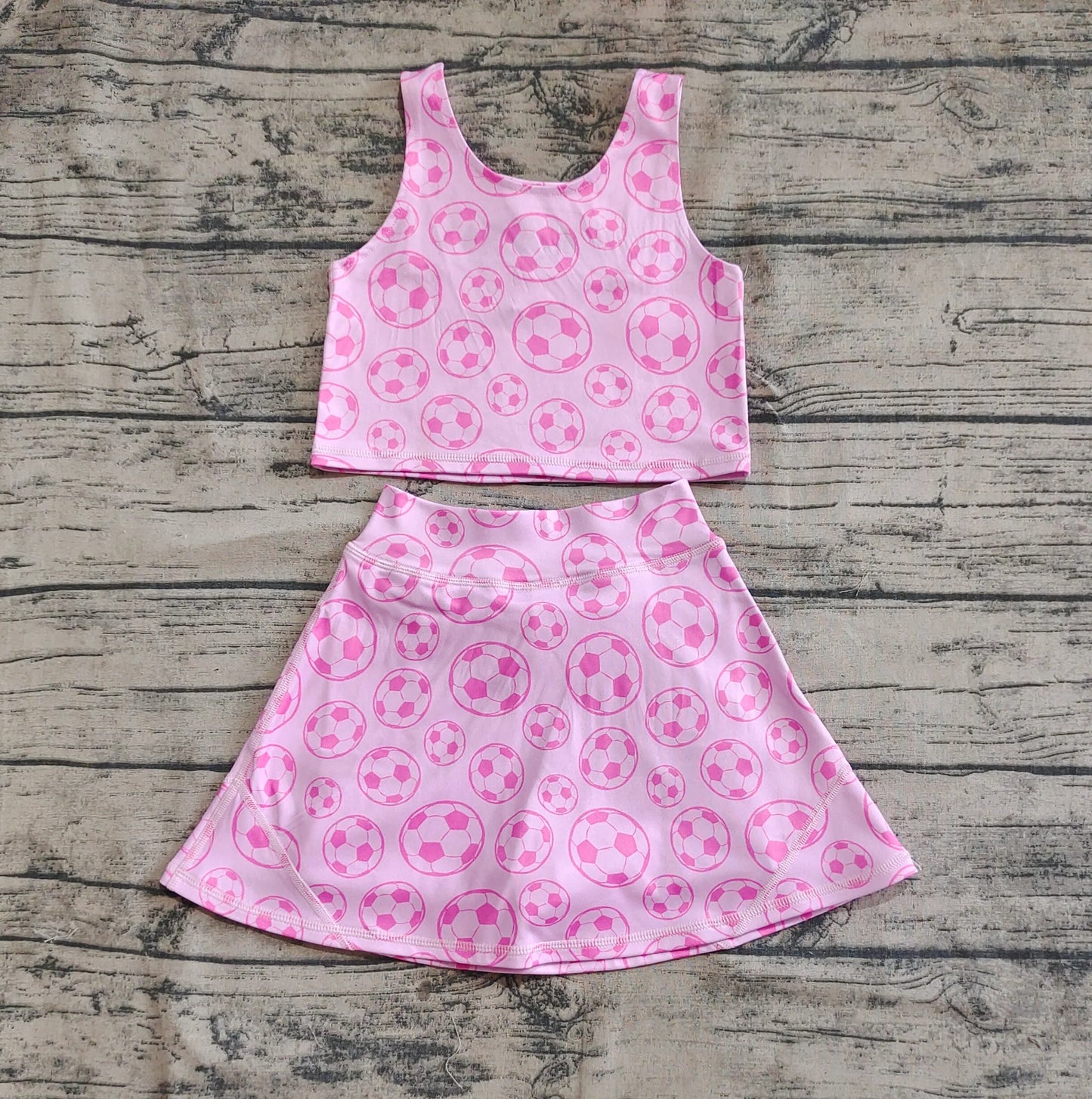 Pink Soccer 2-Piece Yoga Skort Set