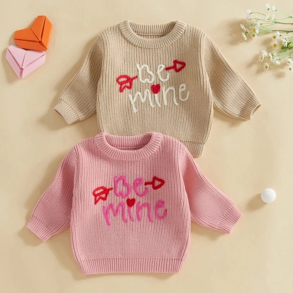 Be Mine Cupid Heart Arrow V-Day Knit Sweaters