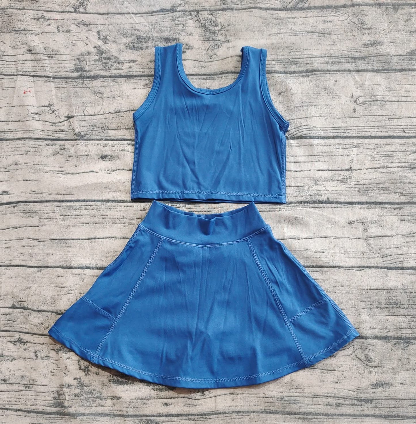 Solid Navy-ish 2-Piece Yoga Skort Set
