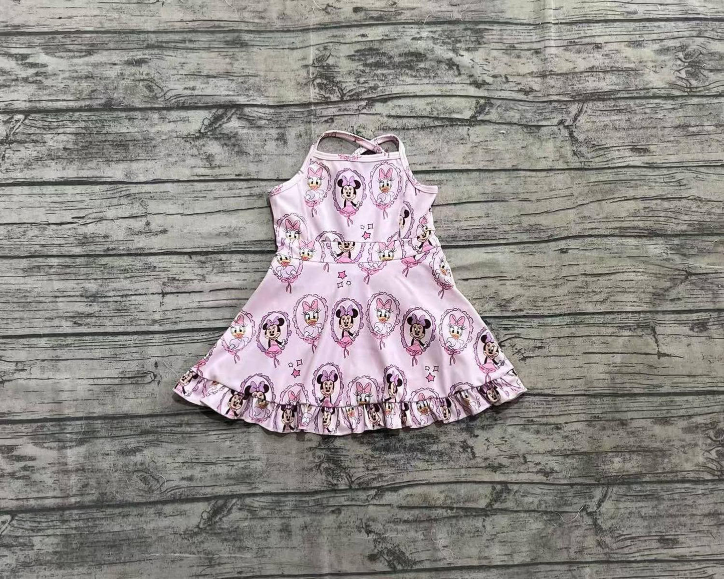 Pink Disney Sleeveless Ruffled Skort Dressi