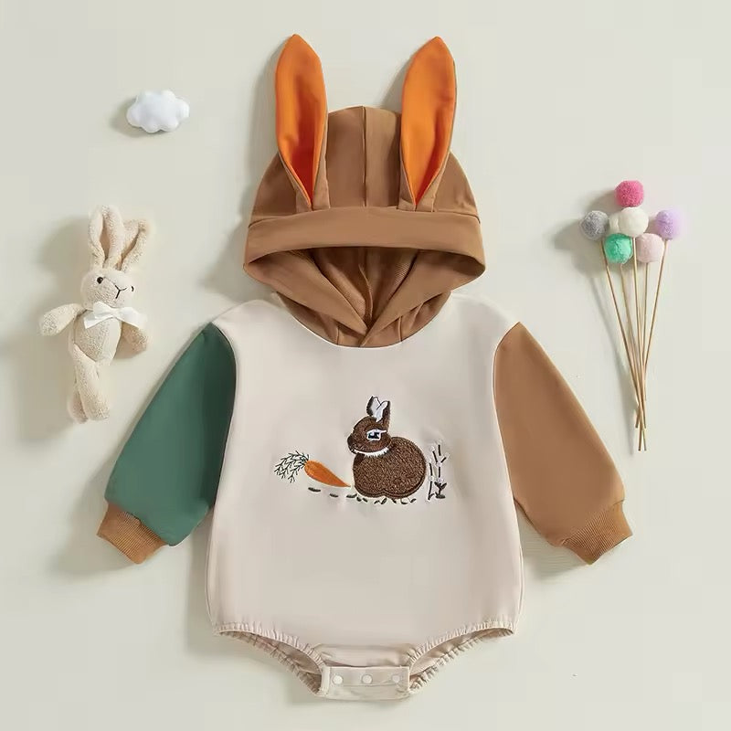 Color Block Easter Romper w/ Bunny Ears