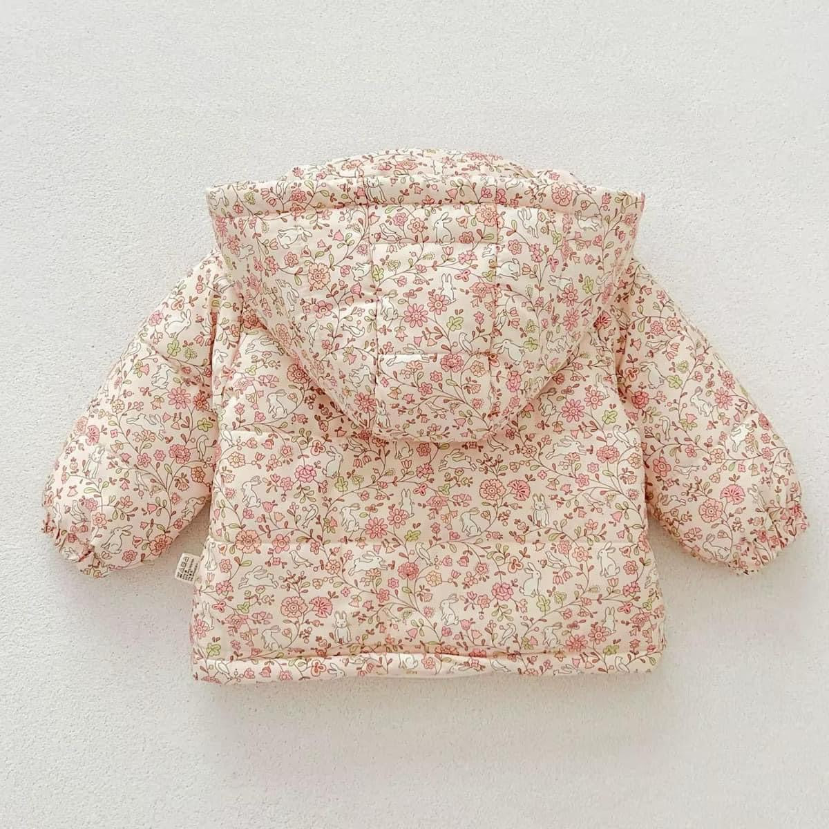 Angelina Must Have Easter Floral Bow Puffer Jacket