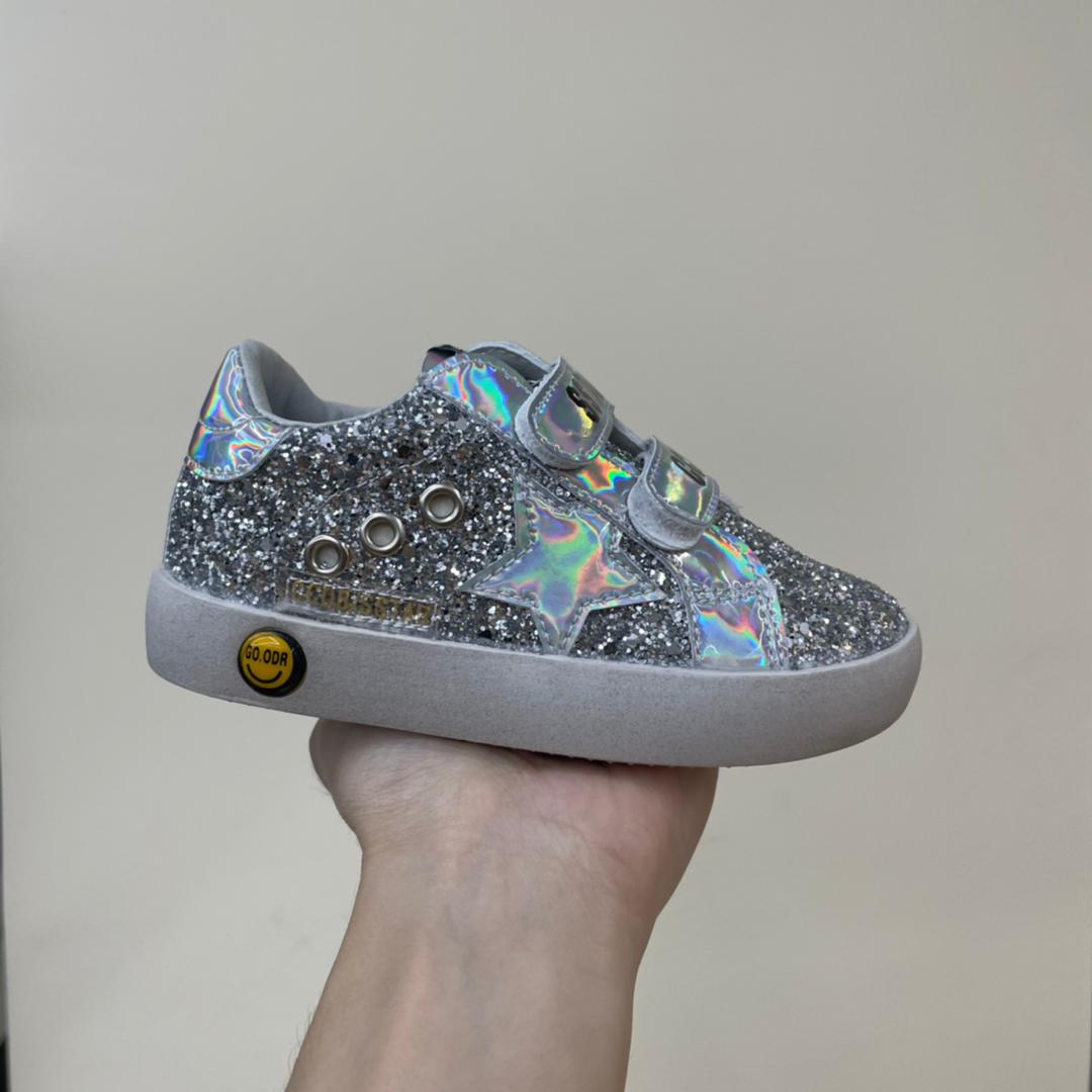 Full Silver Bling Sequin Star Sneakers w/ Straps