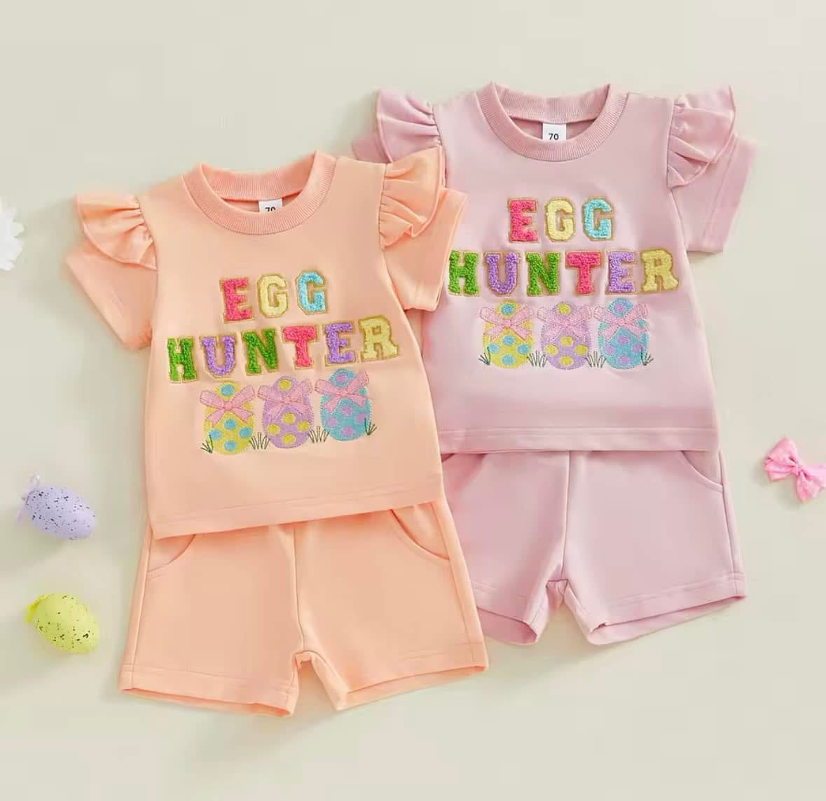 Easter Egg Hunter Matching Sister Short Sets