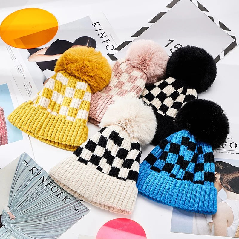 Checkered Toddler Unisex Beanies