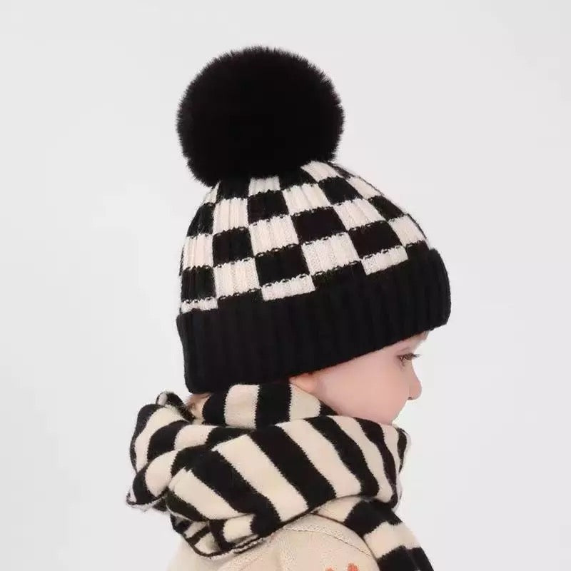Checkered Toddler Unisex Beanies
