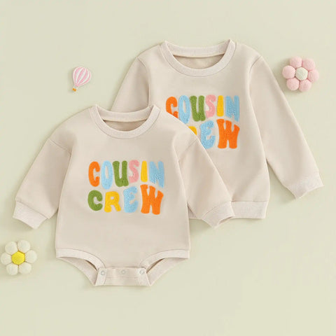 Cousin Crew Embroidered Onesie + Pullover