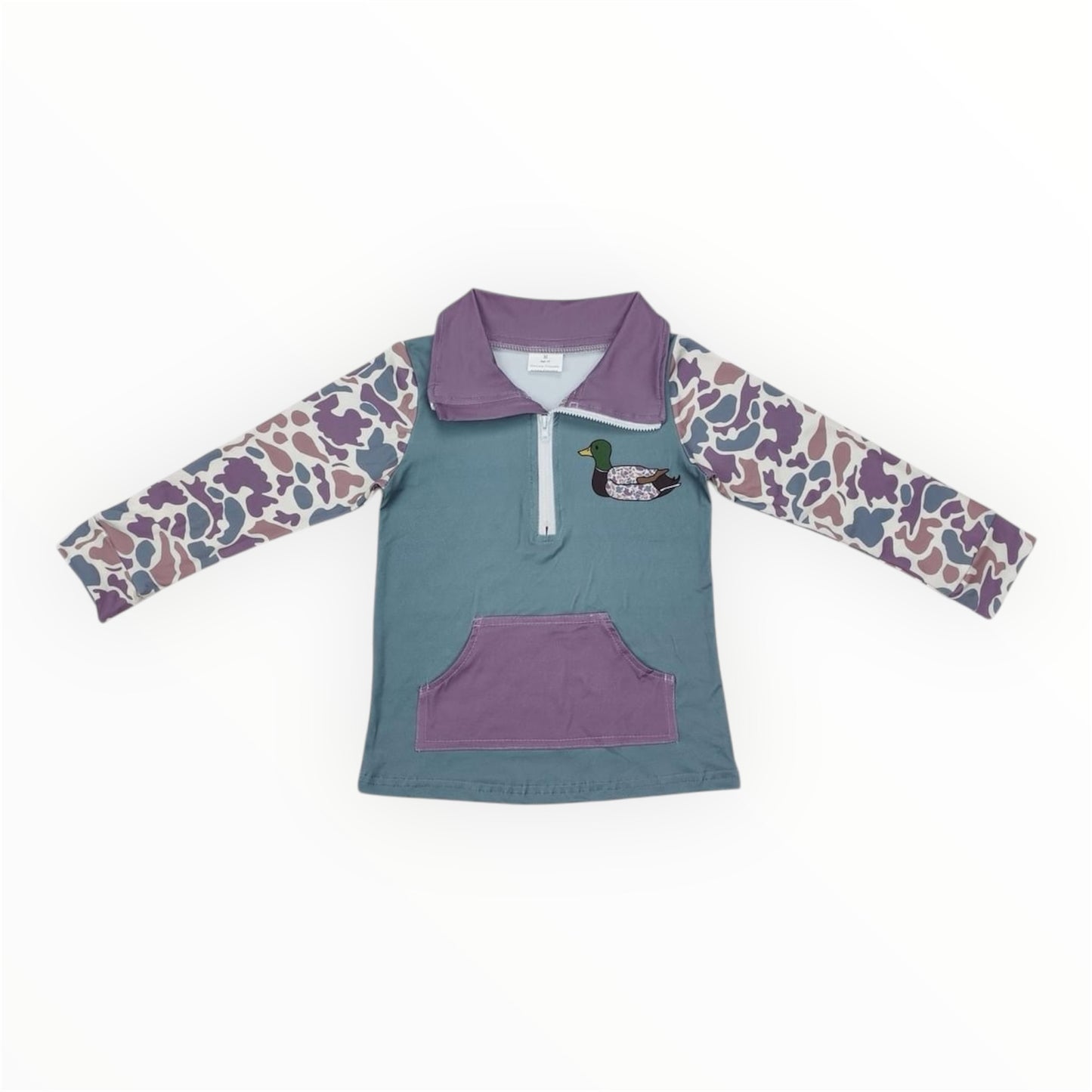 Duck Camo Half Zip Collared Pullover (Girl)