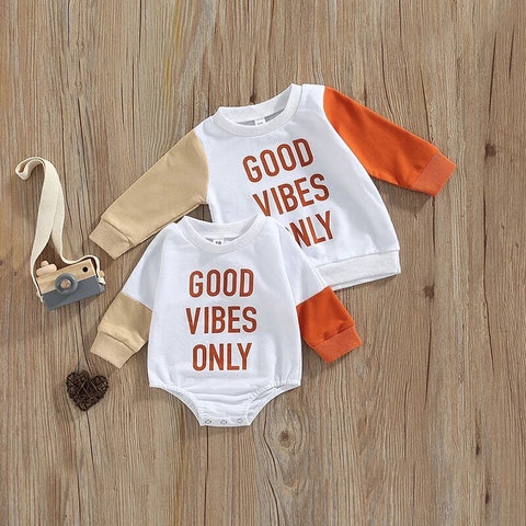 Good Vibes Only Color Block Pullover & Onesie