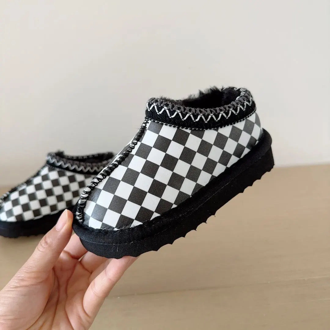 Charlie Checkered Mommy + Mini Slippers