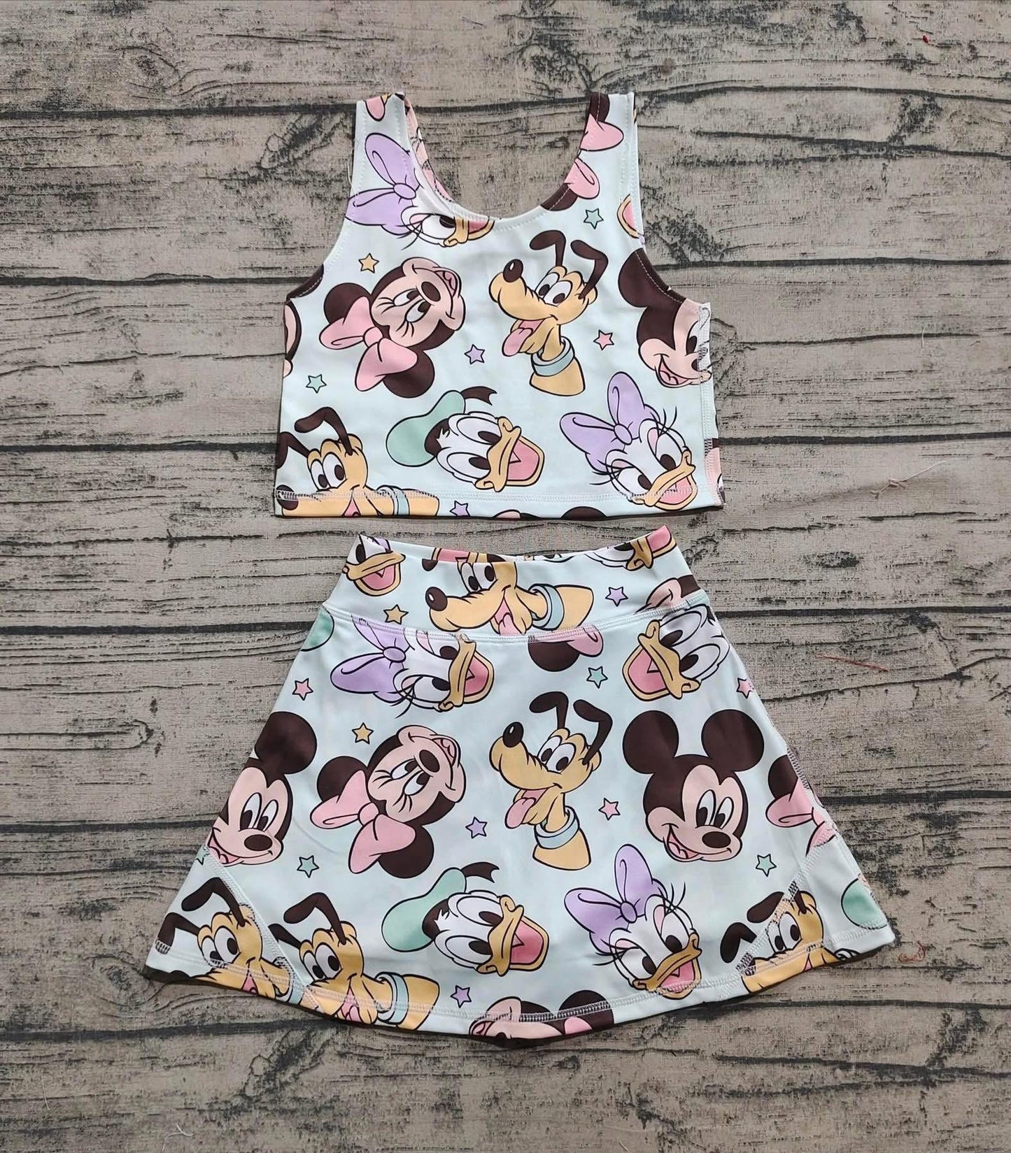 Happy Face Up Close Disney 2-Piece Yoga Skort Set