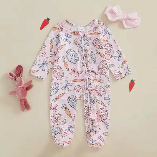 Easter Daisy + Bow Printed Sleeper
