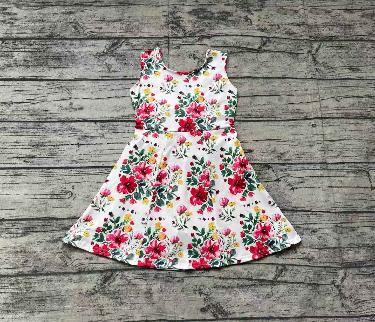 Multi Floral Sleeveless Twist Back Skort Dress