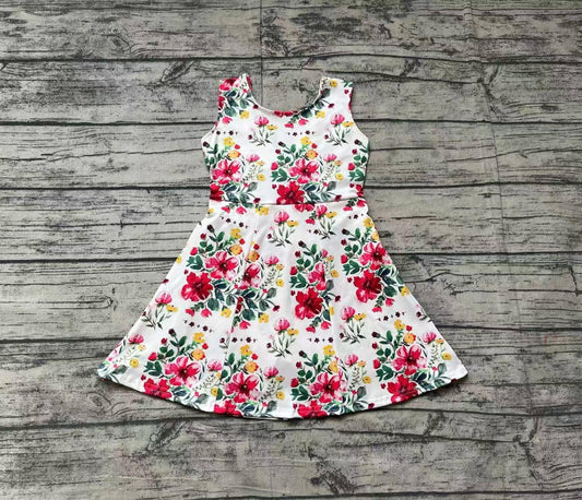 Multi Floral Sleeveless Twist Back Skort Dress