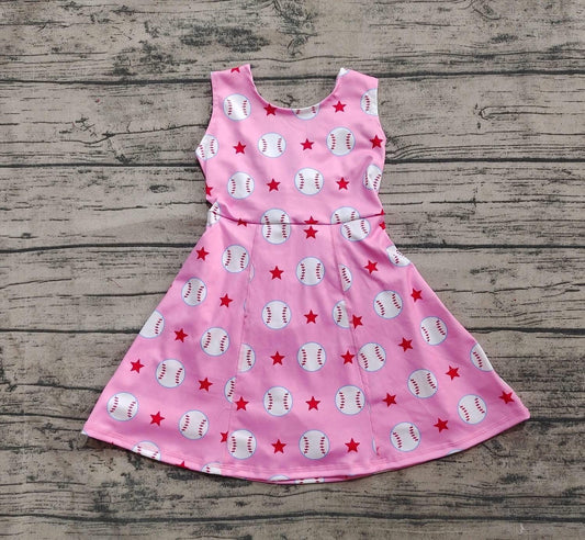 Pink Star Baseball Twist Back Yoga Skort Dress