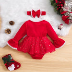 Cinched Christmas Sequin Star Romper