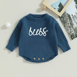Bubs Boy Crocheted Knit Onesie Sweater