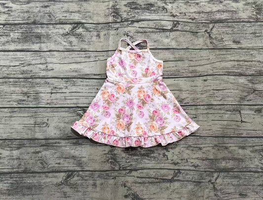 Vintage Floral Sleeveless Ruffled Skort Dress