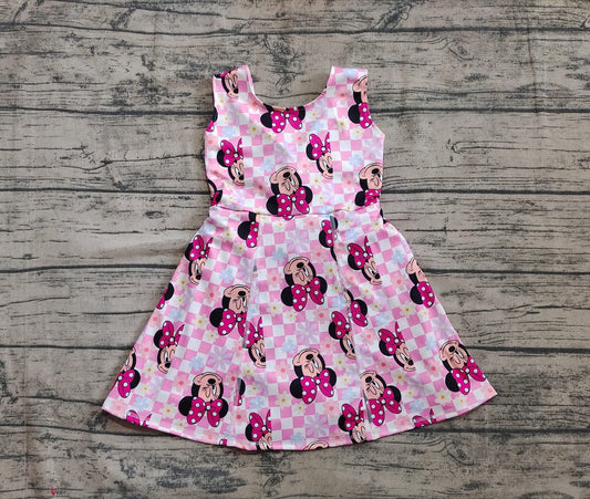Checkered Daisy Pink Minnie Twist Back Yoga Skort Dress