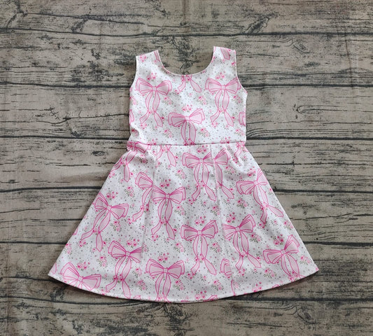 Pink Bow Floral Twist Back Yoga Skort Dress