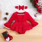 Cinched Christmas Sequin Star Romper
