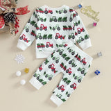 Red & Green Christmas Tractor Jogger Set