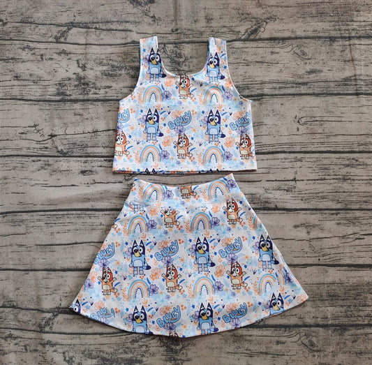 Bluey Rainbow Floral 2-Piece Yoga Skort Set