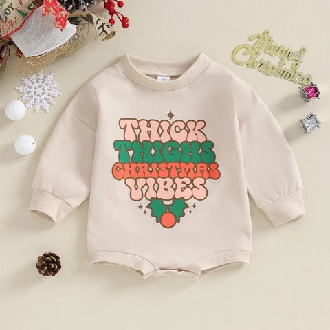 Thick Thighs Christmas Vibes Onesie