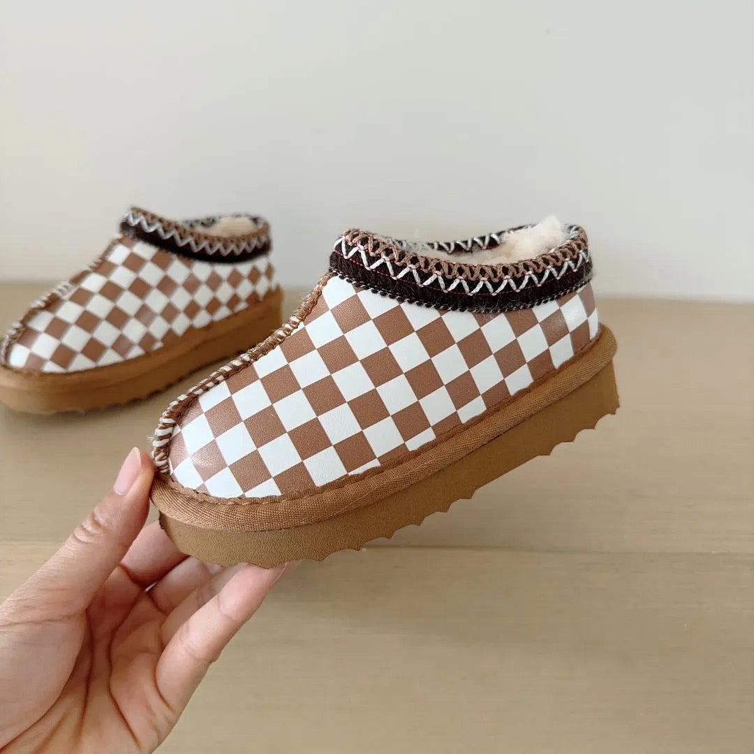 Charlie Checkered Mommy + Mini Slippers