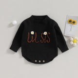 Lil Sis Crocheted Daisy Detailed Onesie Sweater