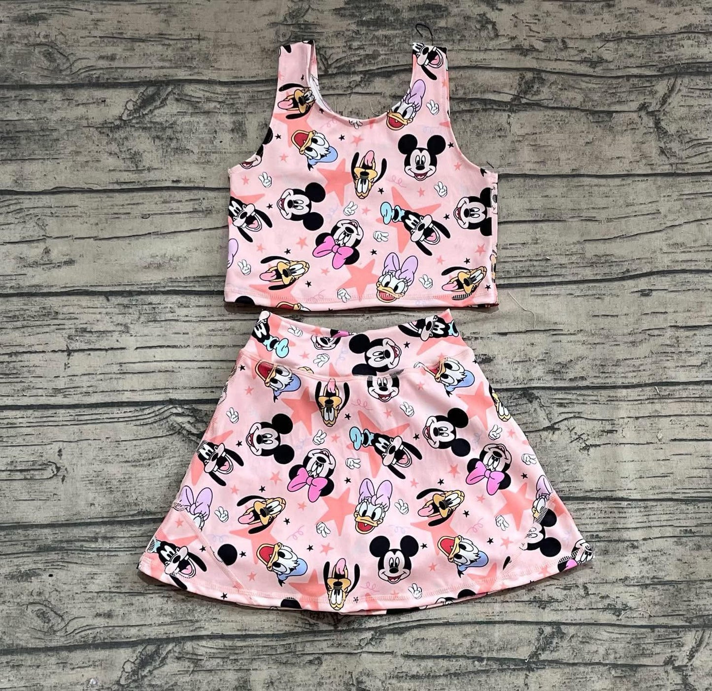 Peach Disney Star 2-Piece Yoga Skort Set
