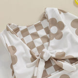 Daisy - Checkered Print Reversible Tie Swimsuit