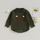 Lil Sis Crocheted Daisy Detailed Onesie Sweater