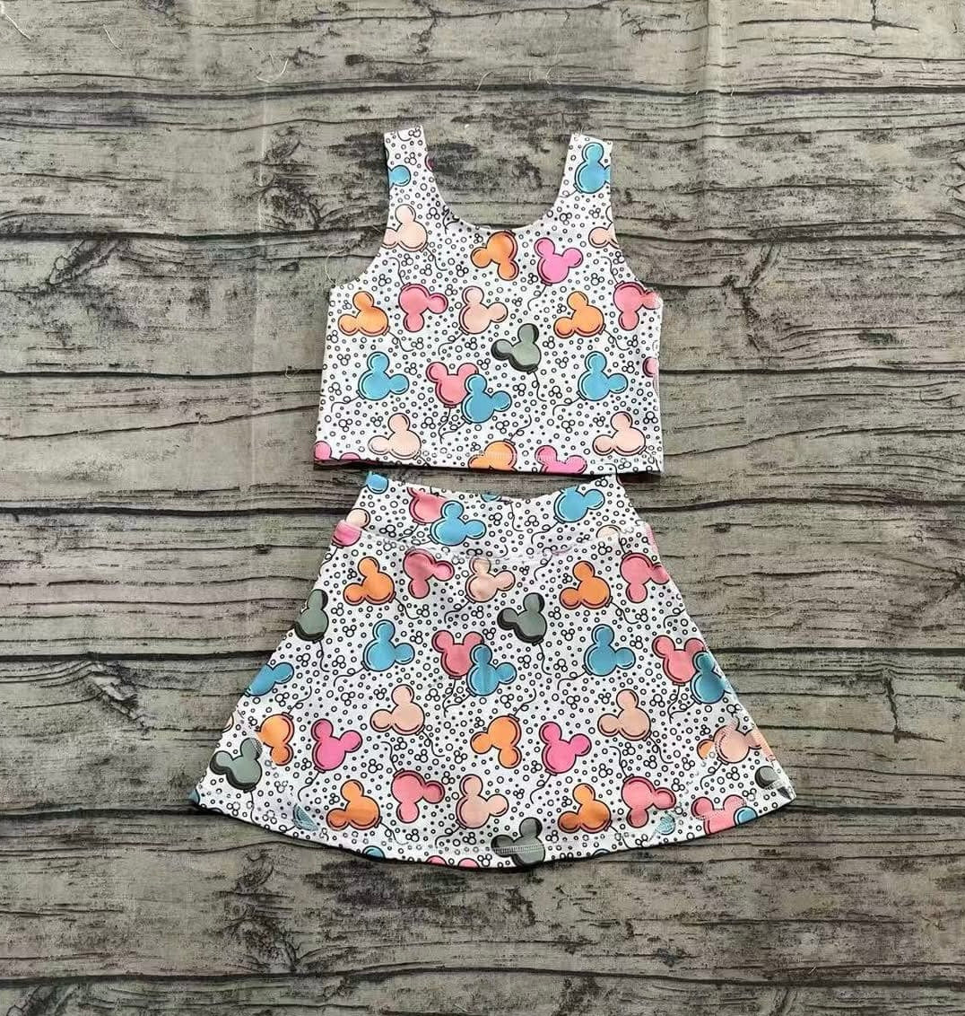 Disney Multi Colored Minnie Ears 2-Piece Yoga Skort Set