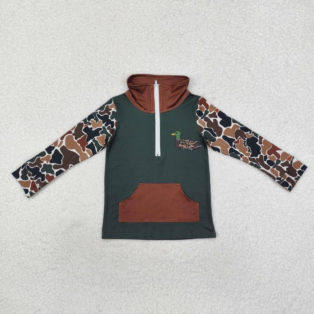 Duck Camo Half Zip Collared Pullover (Boy)