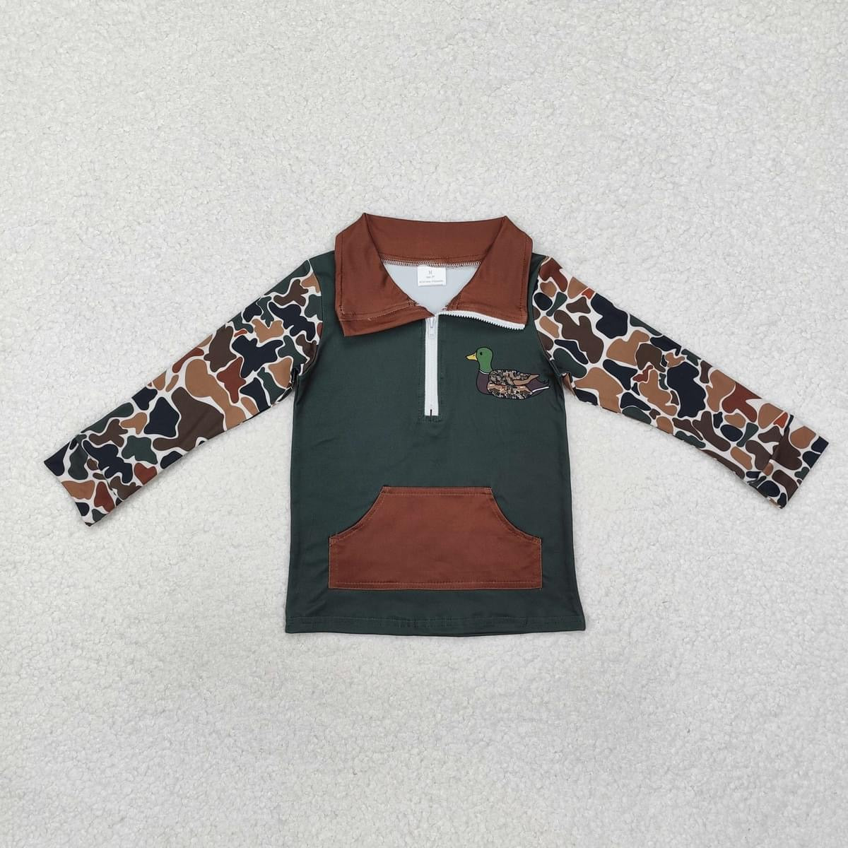 Duck Camo Half Zip Collared Pullover (Boy)