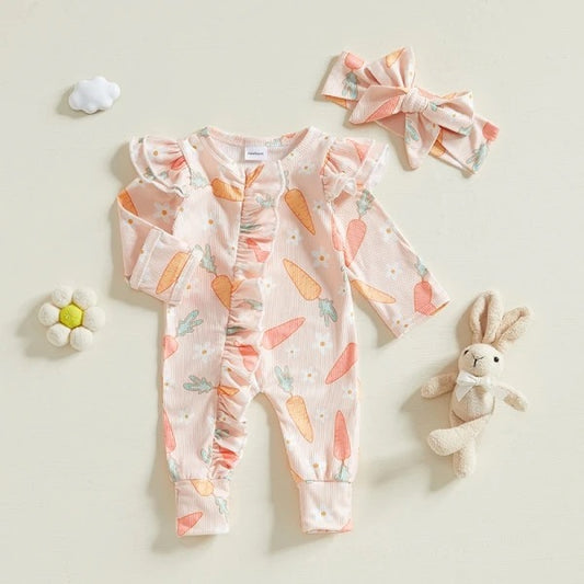 Waffle Knit Easter Spring Floral Sleeper