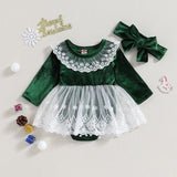 Velour Lace Christmas Onesie / Dress