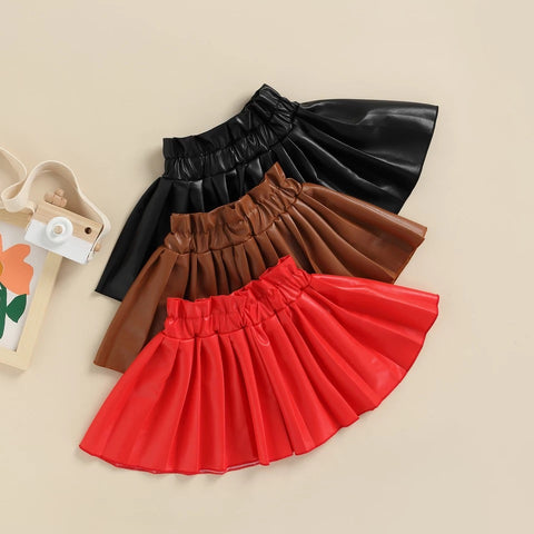 Pleated Leather Skirt #2