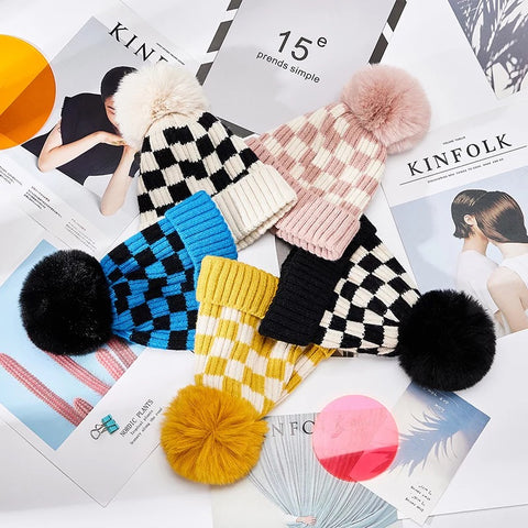 Checkered Toddler Unisex Beanies